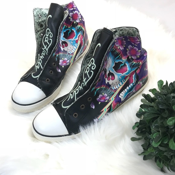 ed hardy high top sneakers